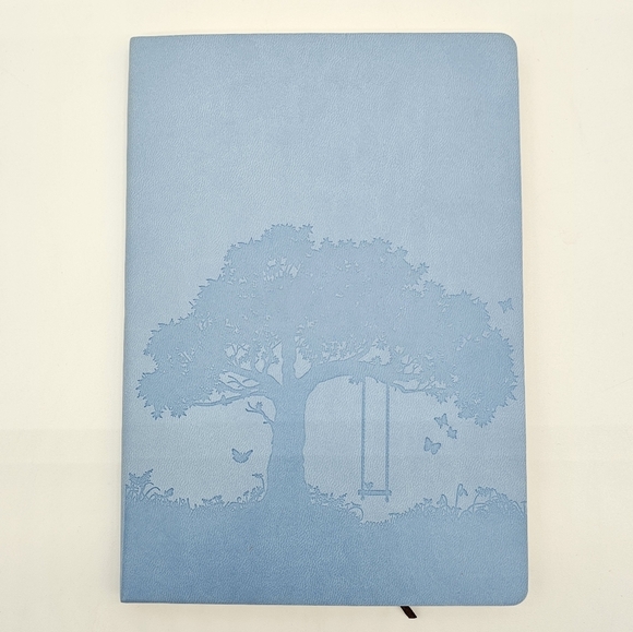 Tree of Life Faux Leather Journal Bamboo Pen Inspirational Bookmark Set Blue - Picture 2 of 12